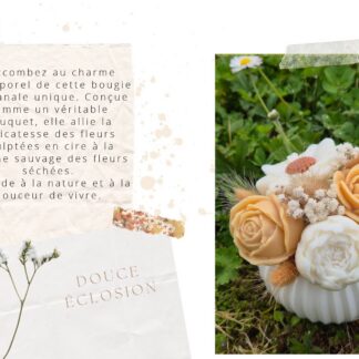 Bouquet De Cire Fleurs Moulees (Sechees)