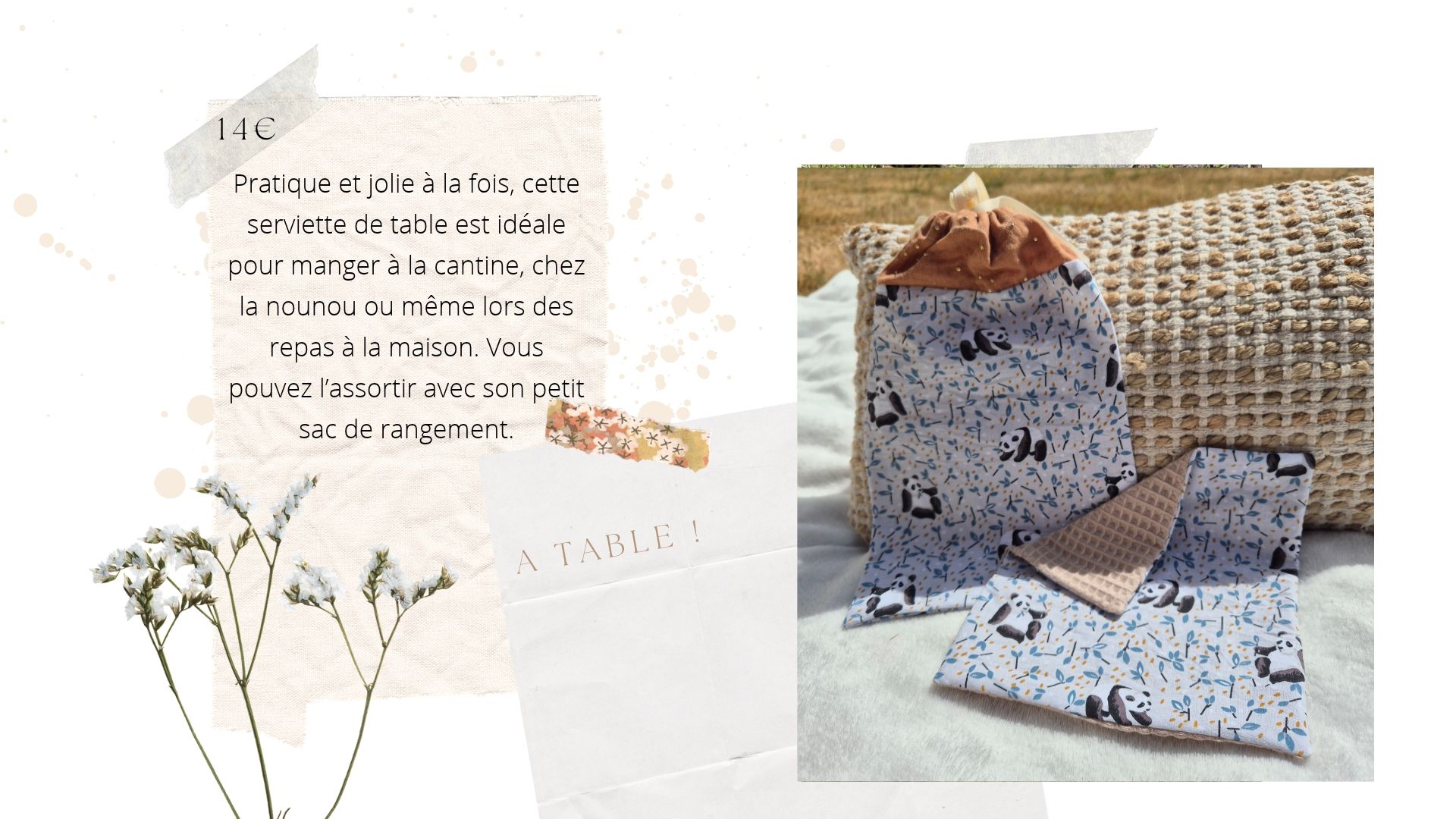 Le Nid De Table Porte Serviette Bois (Sac Rangement)
